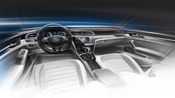 Το εσωτερικό του πρωτότυπου Midsize Coupe αντλεί έμπνευση από το αντίστοιχο του «κανονικού» Golf.